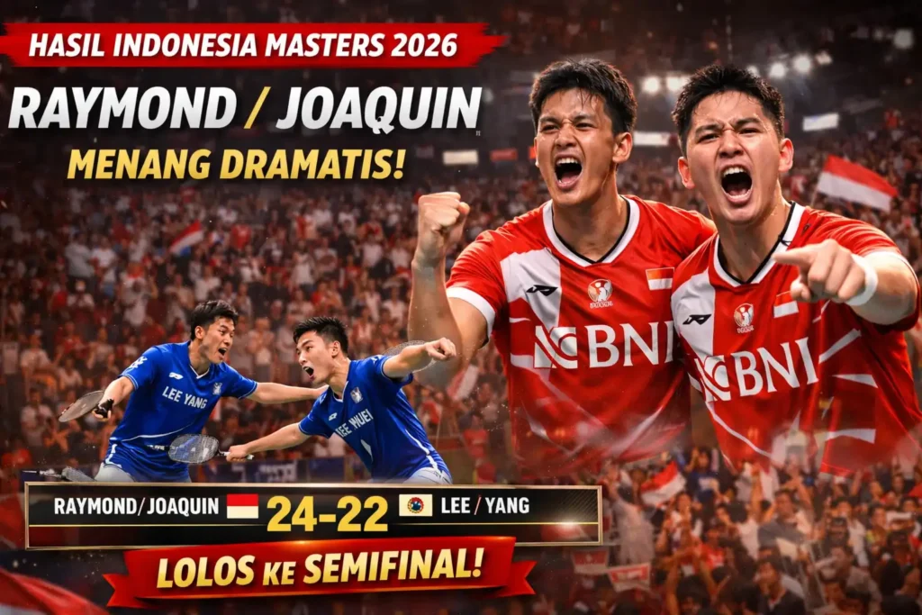 Hasil Indonesia Masters 2026: Raymond/Joaquin Menang Dramatis, Tiket Semifinal Didapat