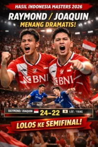 Read more about the article Hasil Indonesia Masters 2026: Raymond/Joaquin Menang Dramatis, Tiket Semifinal Didapat