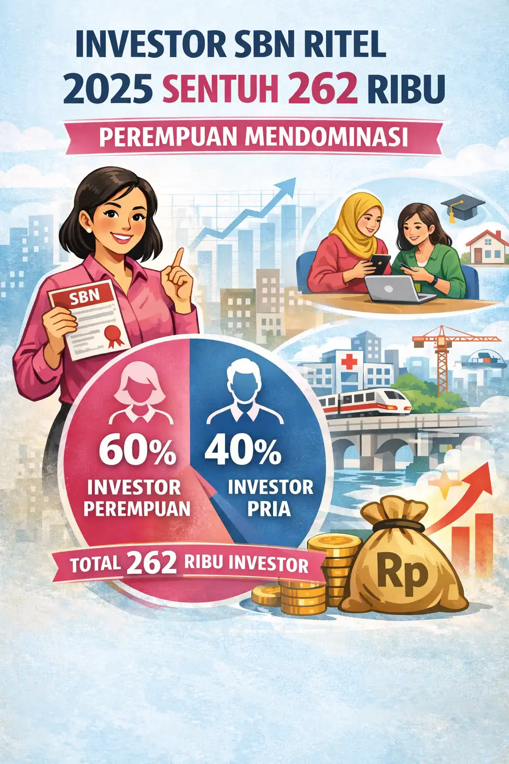 Read more about the article Investor SBN Ritel 2025 Menyentuh 262 Ribu, Perempuan Mendominasi