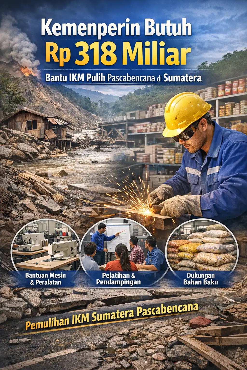 You are currently viewing Kemenperin Butuh Rp 318 Miliar untuk Bantu IKM Pulih Pascabencana di Sumatera