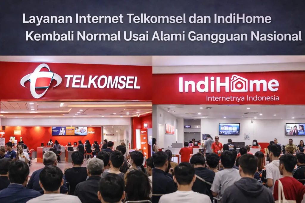 Layanan Internet Telkomsel dan IndiHome Kembali Normal