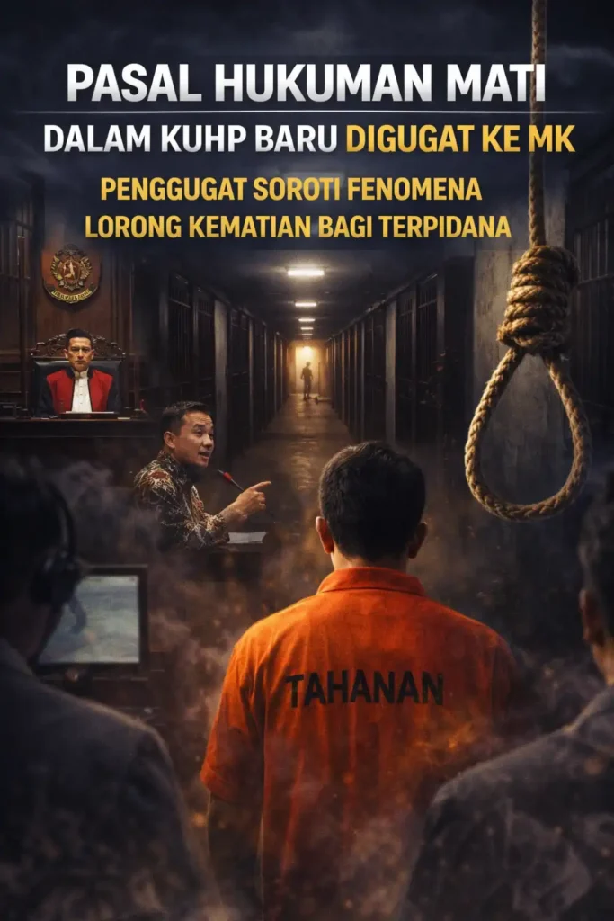 Pasal Hukuman Mati dalam KUHP Baru Digugat ke MK, Penggugat Soroti Fenomena Lorong Kematian bagi Terpidana