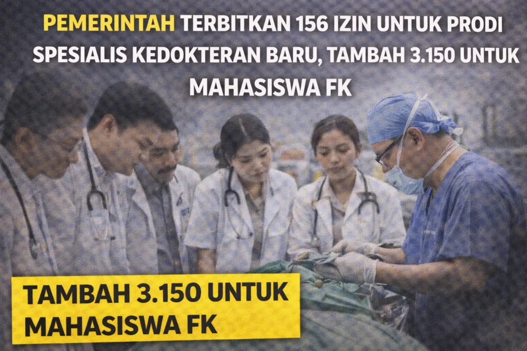 Pemerintah Terbitkan 156 Izin Untuk Prodi Spesialis Kedokteran Baru, Tambah 3.150 Untuk Mahasiswa FK