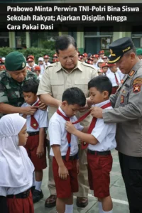 Read more about the article Prabowo Minta Perwira TNI-Polri Bina Siswa Sekolah Rakyat: Ajarkan Disiplin hingga Cara Pakai Dasi