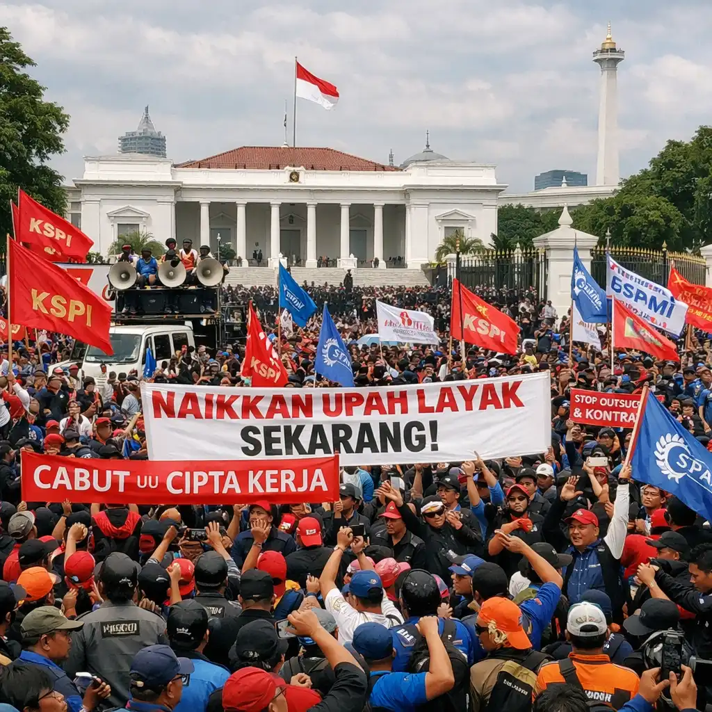 Ribuan Buruh Bakal Demo di Istana Negara Rabu 28 Januari 2026