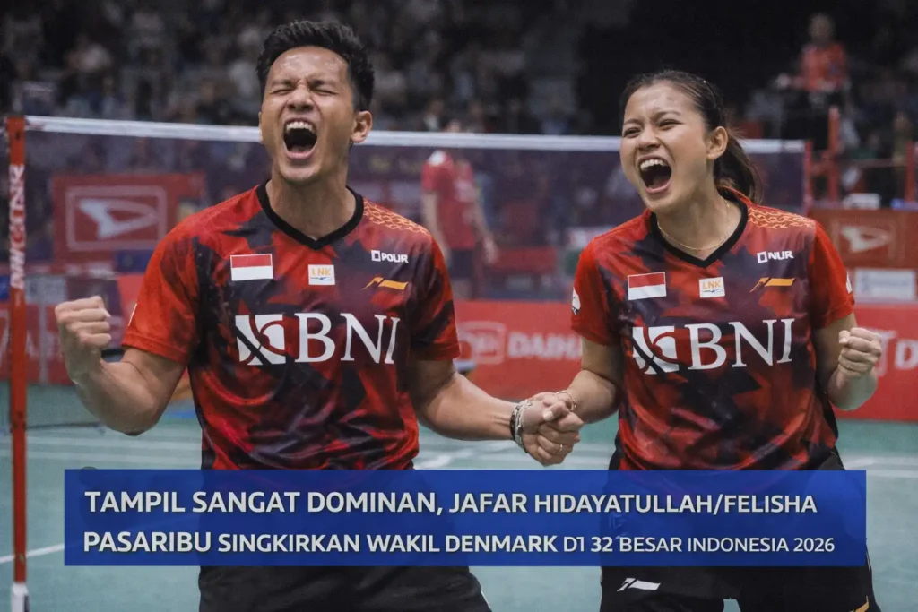Tampil Sangat Dominan, Jafar HidayatullahFelisha Pasaribu Singkirkan Wakil Denmark