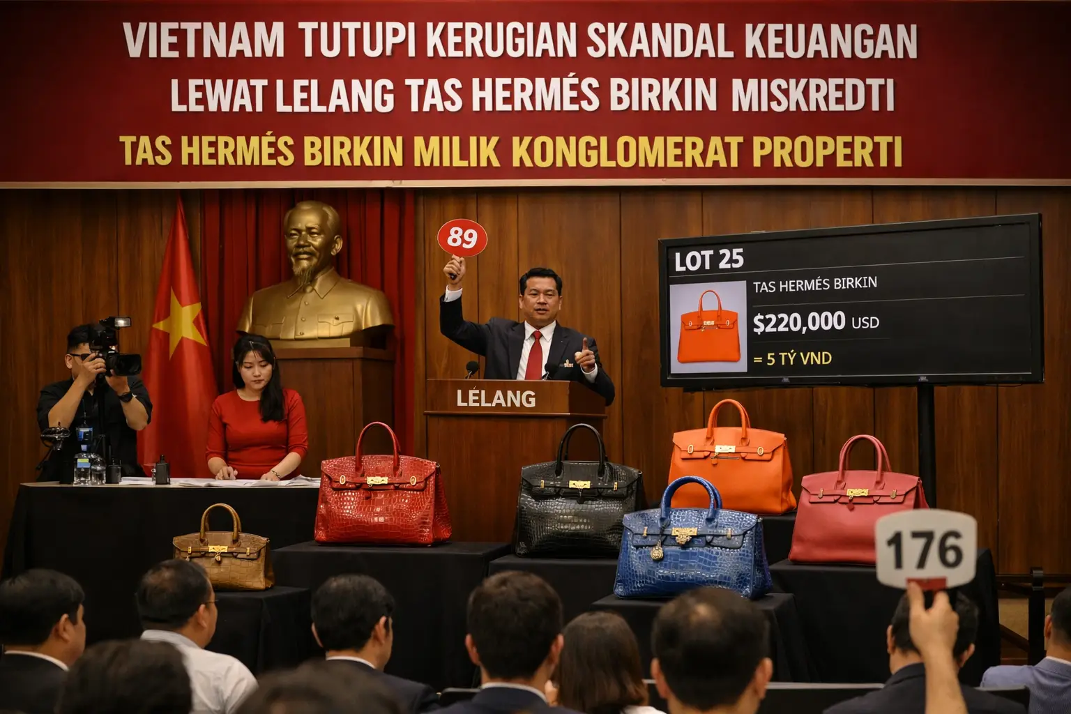 You are currently viewing Vietnam Tutupi Kerugian Skandal Keuangan Lewat Lelang Tas Hermes Birkin Milik Konglomerat Properti