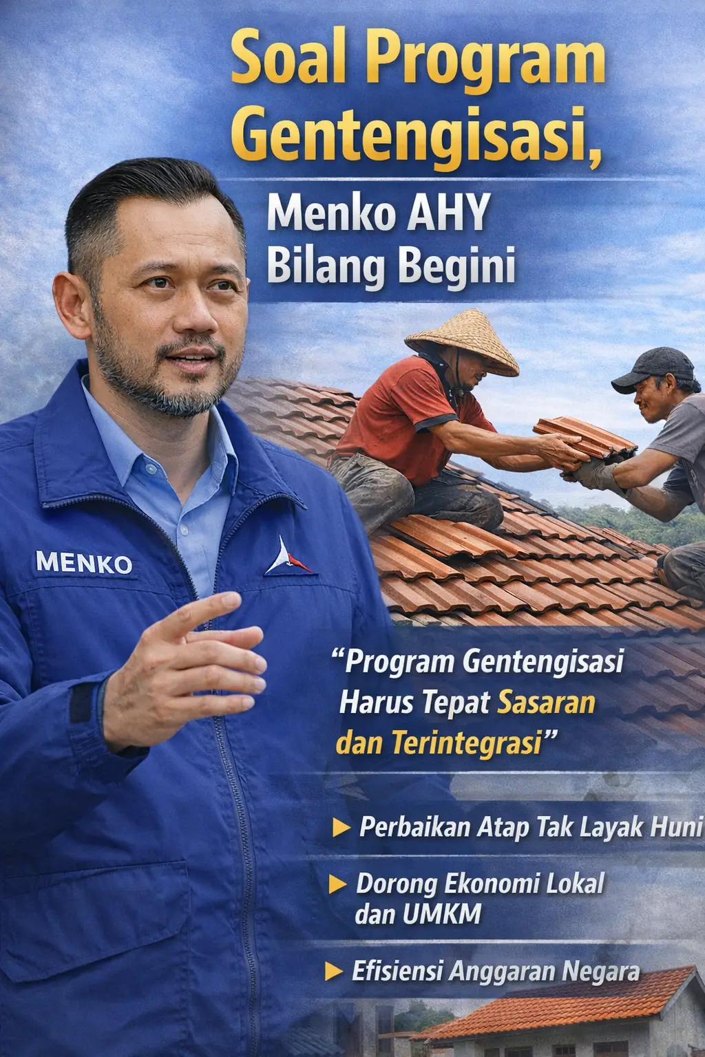 Read more about the article Soal Program Gentengisasi, Menko AHY Bilang Begini